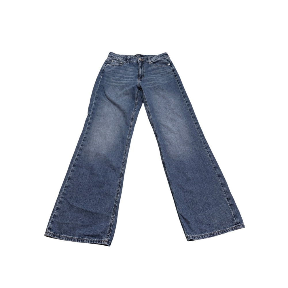 Aeropostale Womens High Rise Wide Leg Jeans Medium Wash Blue Denim Size 29x31